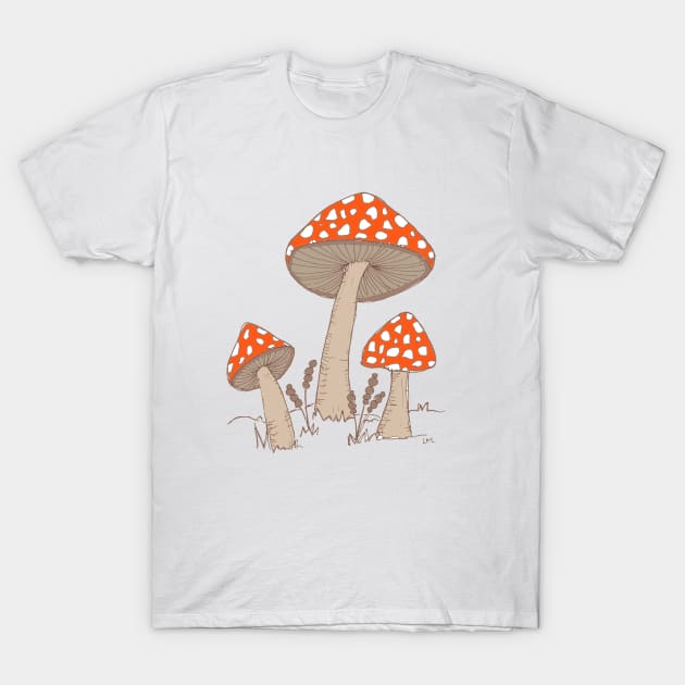 Trio of Mushrooms T-Shirt by LauraKatMax